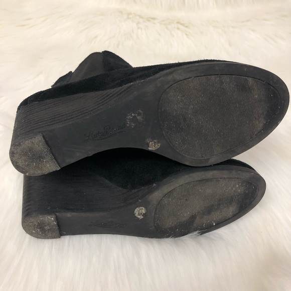 Lucky Brand Chelsea Black wedge suede booties - Picture 7 of 8